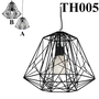 Đèn thả rọ sắt thân đen_TH005