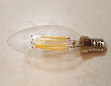 Bóng nhót led sợi 4W, thủy tinh trắng, đui E27, ánh sáng vàng