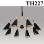 Đèn chùm loa hợp kim đen 8 bóng TH227, E27 x 8 + G4 x 8, KT(mm): 950 x 350