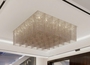 Đèn chùm pha lê thả thông minh PL007B dây phale, mâm inox gương trắng hình vuông, KT(mm): 1200 x 1200 x 450