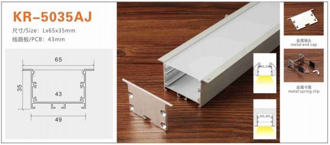 Đèn led khung nhôm, công suất: 24W/m, ánh sáng vàng, KT(mm): 2950x65x35