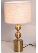 Đèn bàn chao vải , thân mạ đồng. KT(mm): 250x450