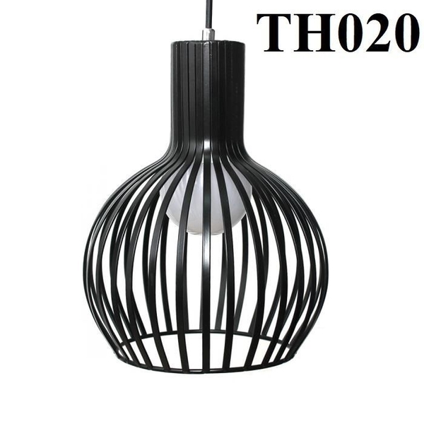 Đèn thả rọ sắt thân đen, đui E27x1(chưa bóng)_TH020 Kích thước: D220xH280mm