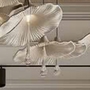 Đèn sảnh pha lê và gốm sứ hoa dâm bụt :  Mâm inox gương 8K trắng gương , đèn hoa dâm bụt bằng gốm sứ và pha lê tích hợp led 3W kết hợp 2 kích thước D160 và D200mm (40+40)  :  , tích hợp led 3W 3000K, điện áp 110V. KT(mm): D3000 x H2000