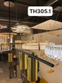 Đèn thả rọi thân đen chao mạ đồng đui G9x4(chưa bóng)_TH305 Kích thước: D1230x650mm