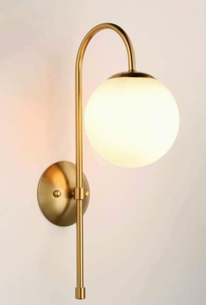 Đèn tường mạ đồng chao thủy tinh đục TU346 , đui G9 x1 ,  KT(mm) : 150 x 500
