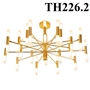 Đèn chùm thả hợp kim vàng 40 bóng TH226 , G4 x 40 , KT(mm) : 1000 x 650